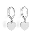 Glossy Stainless Steel Heart Dangle Hoop Earrings Female 2023 Cute Minimalist Heart Hoop Huggies Earring Jewelry for Women