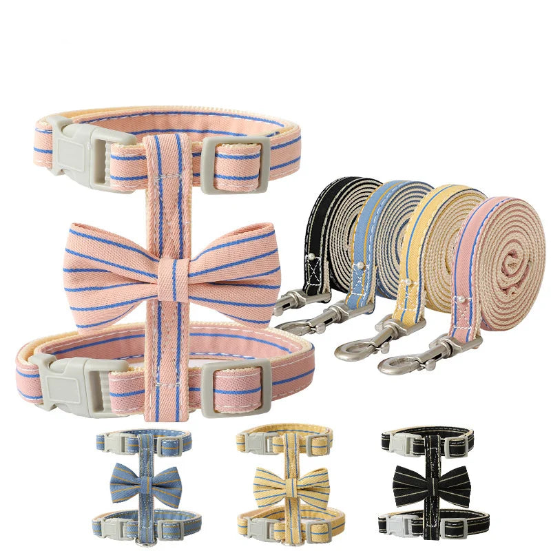 Cute Safety Nylon Adjustable Released Buckle Pet Cat Harness and Leash
