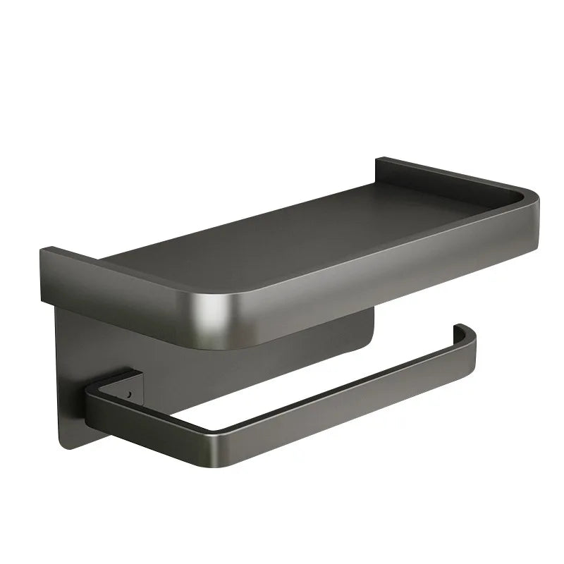 Modern Square Aluminum Alloy Toilet Roll Holder & Paper Towel Holder for Bathroom Accessories