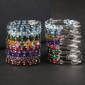 RZ0236 Abiding Custom Fine Jewelry Multi Color Round 4mm Natural Gemstone 925 Sterling Silver Hoop Earrings