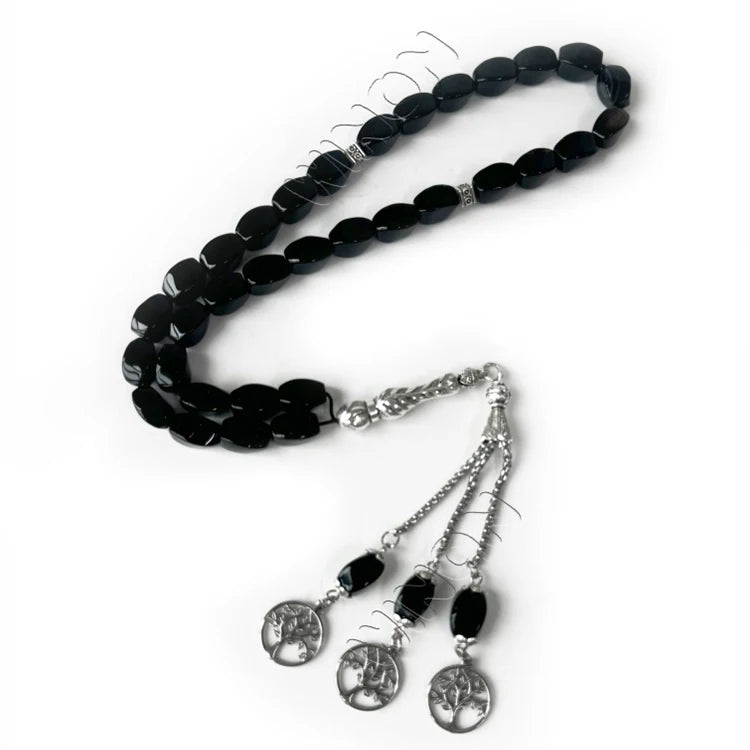 Wholesale Luxury Refined Religious Agate Gold Plated Prayer Tasbeeh Beads / Misbaha Muslim Rosary Necklace