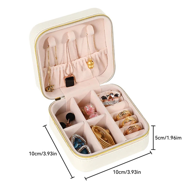 Mini Jewelry Organizer Display Portable Travel Jewelry Case Boxes PU Leather Earring Ring Necklace Jewelry Case Organizer