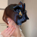 Large Letter Triangle Bow Hair Claw for Women Girls Clamps Hair Crab Metal Ponytail Hair Clip Claw Accessories Headwear Tiara