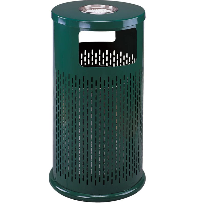 Outdoor Steel Garbage Trash Can Outside Park Street Metal Waste Bins Apartment Residential Public Commercial Recycle Dustbin