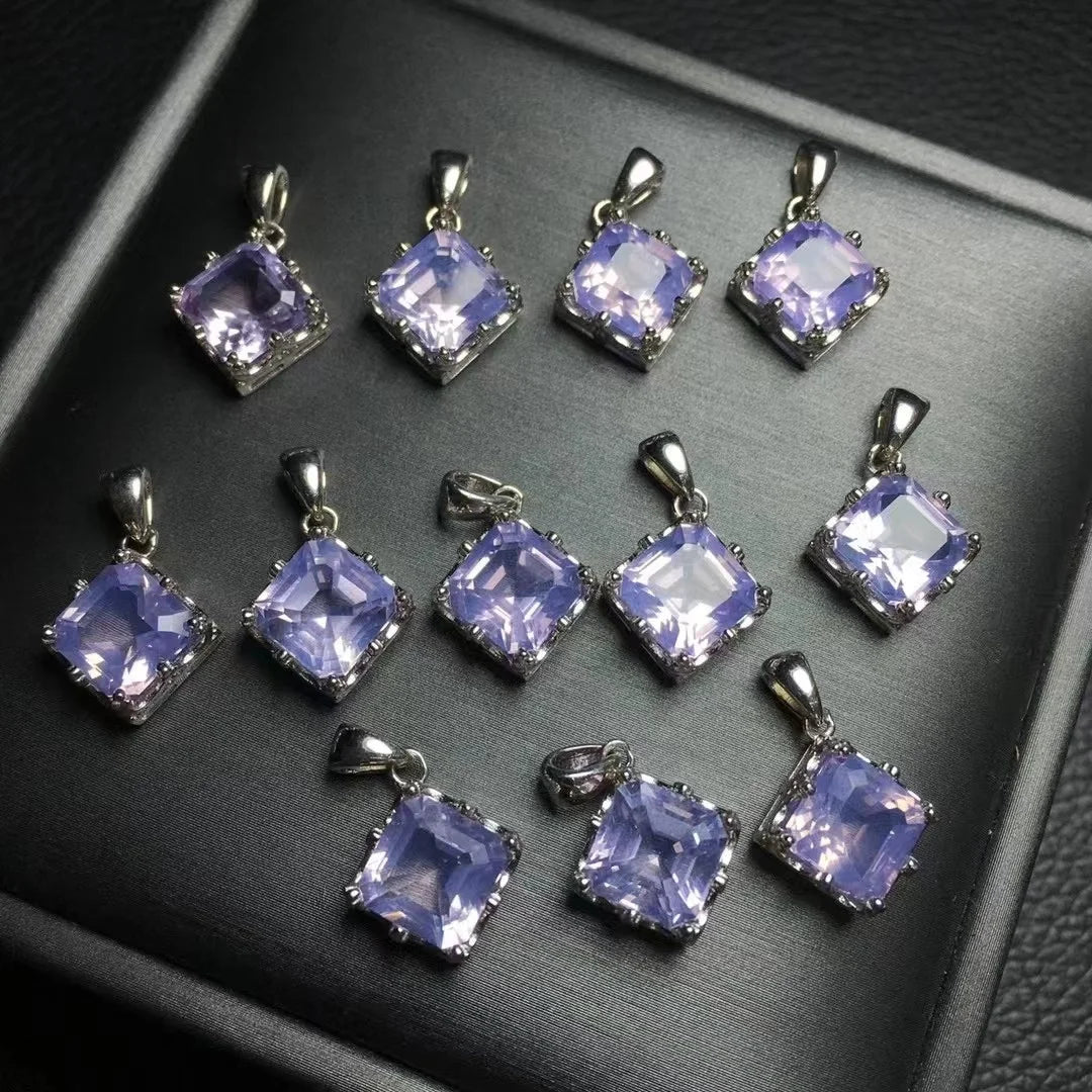 Fashion Trendy Hand Made Sterling Silver 925 Fine Jewelry Lavender Quartz Pendant