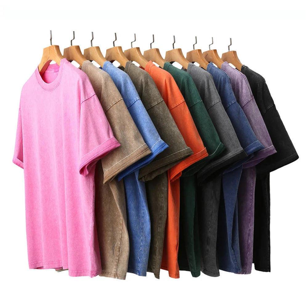 Customized Men's Street T-Shirt Clothing Retro Oversized Heavyweight Cotton T Shirt