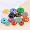 Cute Lucky Donut Natural Healing Crystal Agate Stone Donut Charm for Necklace Bracelet DIY Making