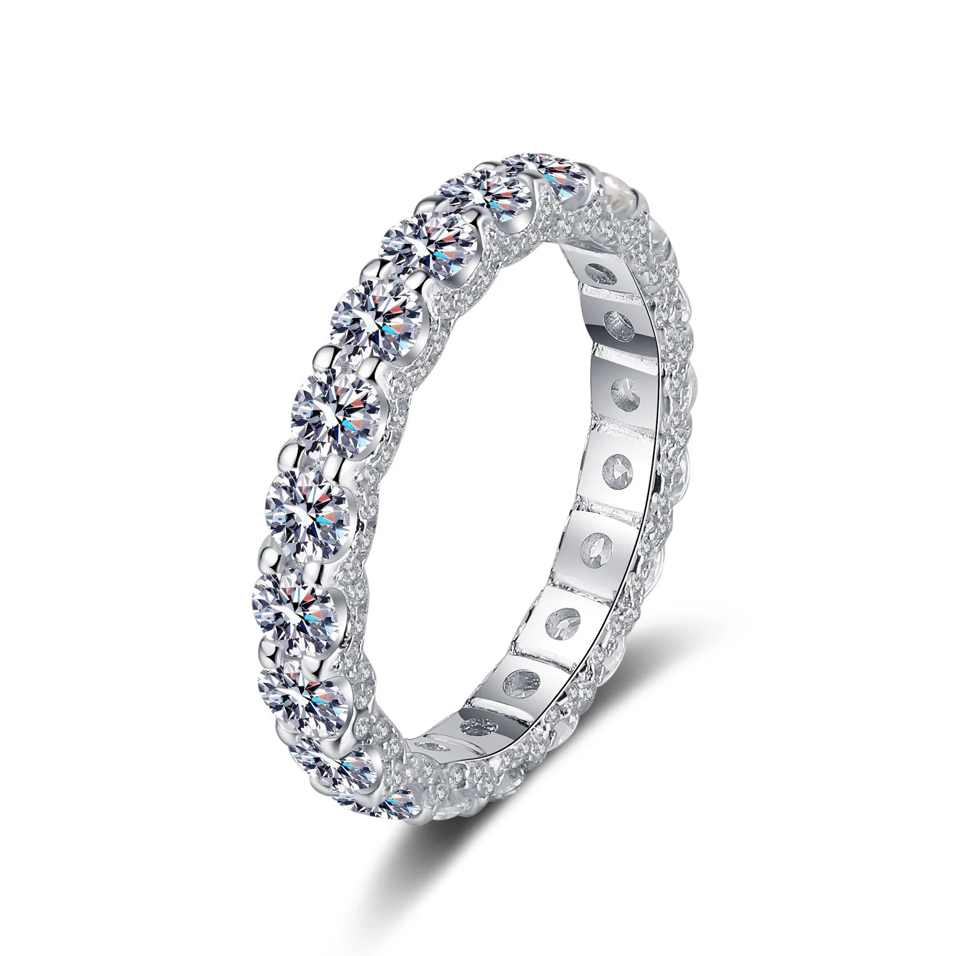 Fashion Jewelry Baguette Moissanite Ring S925 Sterling Silver Engagement Ring for Women