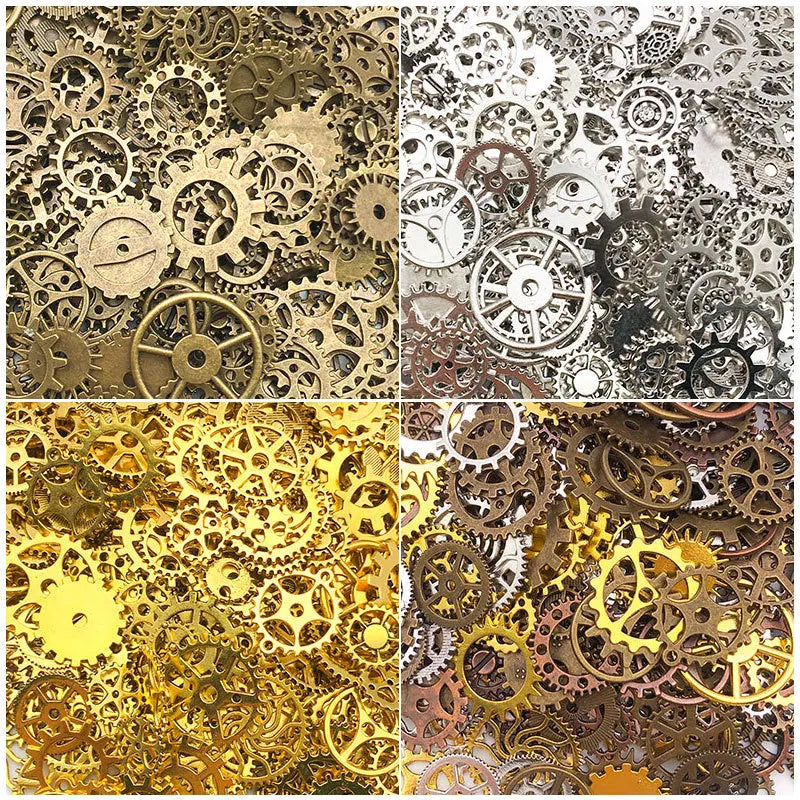 50Gram Antique Steampunk Gear Mix Steampunk WheelAlloy Gear Pendants Charms for Crafting Jewelry Makingewelery Making