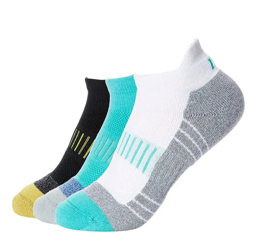 Design Custom Unisex Coolmax Cotton Knitted Jacquard Technology Ankle Socks with No Show for Men and Women Running