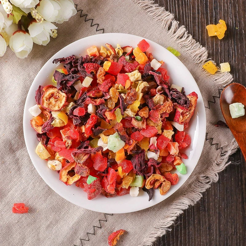 Wholesale Fruit-Flavored Sweet Tea Mixed Berry Fruit Beauty Tea Dried Flower Fruit Granule Rose Hibiscus Herbals Flavor Tea