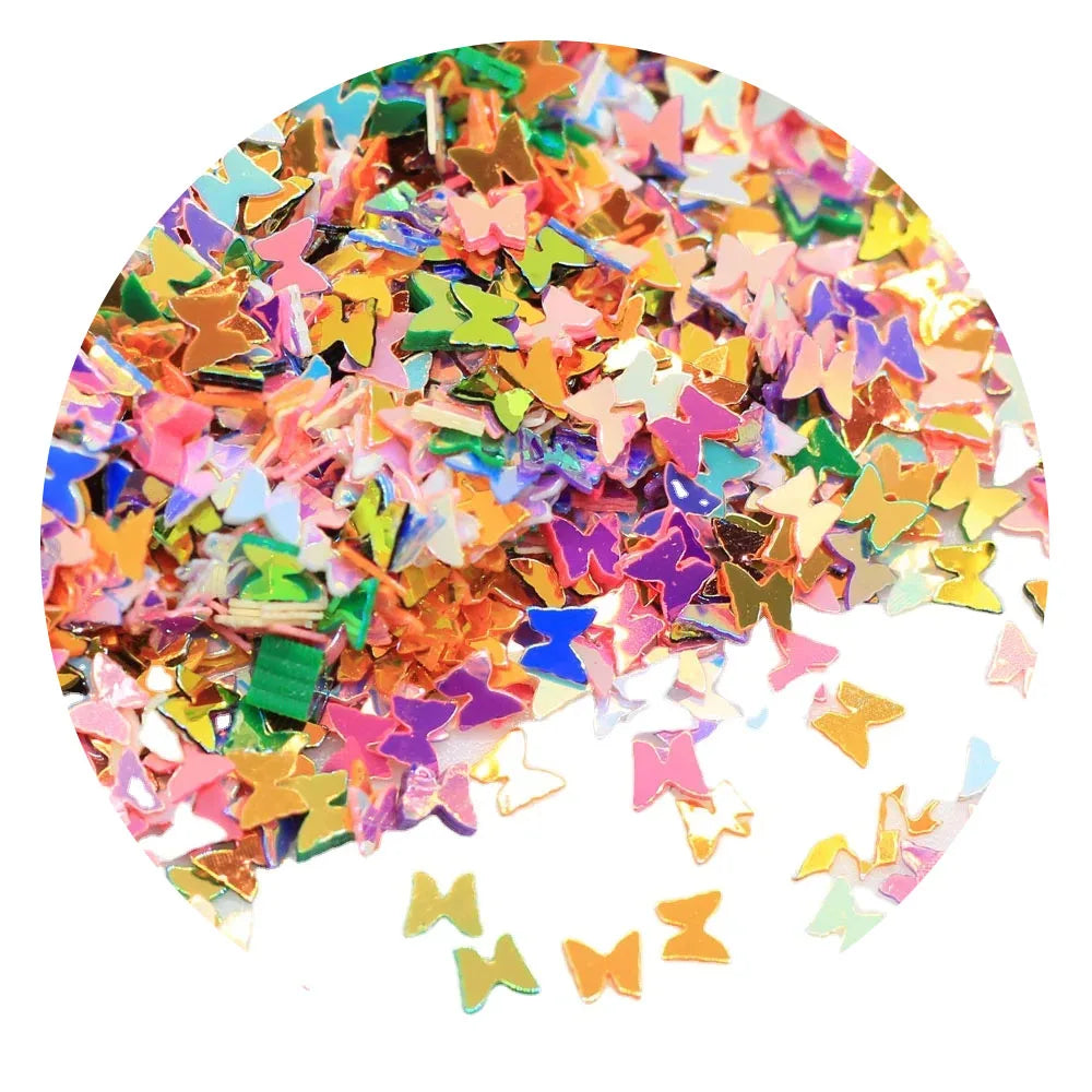 Nail Art Glitter Laser Butterfly Sequins Slice Nail Thin Paillette Decoration 3D Tips