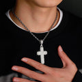 High Quality Popular Fashion Jewelry Iced Out Zircon Cactus Necklace Brass Material Cross Pendant Necklace Ice Out Bling Jewelry