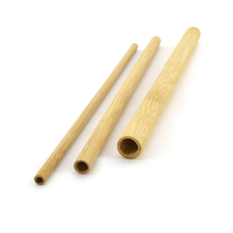 200*8 mm Custom LOGO Environmental Degradable Bamboo Cold Drink Straws Can Be Laser LOGO Instead of Plastic Straws Without BPA