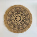 Luxury  Home Desktop Decorations Large 38cm Inch Round Jute Linen Macrame Table Cloth Place Mat for Wedding Party