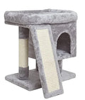 Small Eco-Friendly Classic Cat Tree House with Sisal Board Paper Wood Cat Scratcher Climbing Frame Nest Paw Grinding Rest Carton