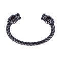 Viking Silver Bracelet Berserker  Norse Metal Arm Ring Scandinavian Bracelet With Bear Heads Viking Jewelry for Men