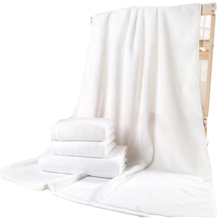 2023 Custom Logo Luxury Hotel Bath Towel Set 100% Cotton Hand Face Design in White Woven Technics Sustainable Feature