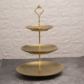 Modern Style Ceramic Cake Stands Tray Plate Black and Red 3 Layer Hot Sale Low MOQ for Fruit Dish Serving