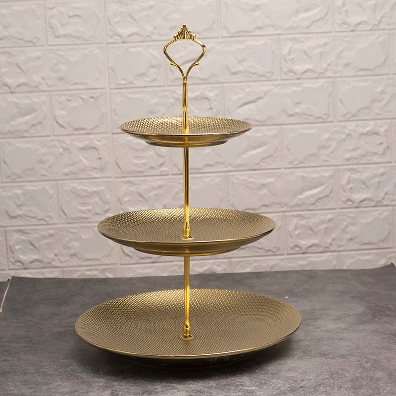 Modern Style Ceramic Cake Stands Tray Plate Black and Red 3 Layer Hot Sale Low MOQ for Fruit Dish Serving
