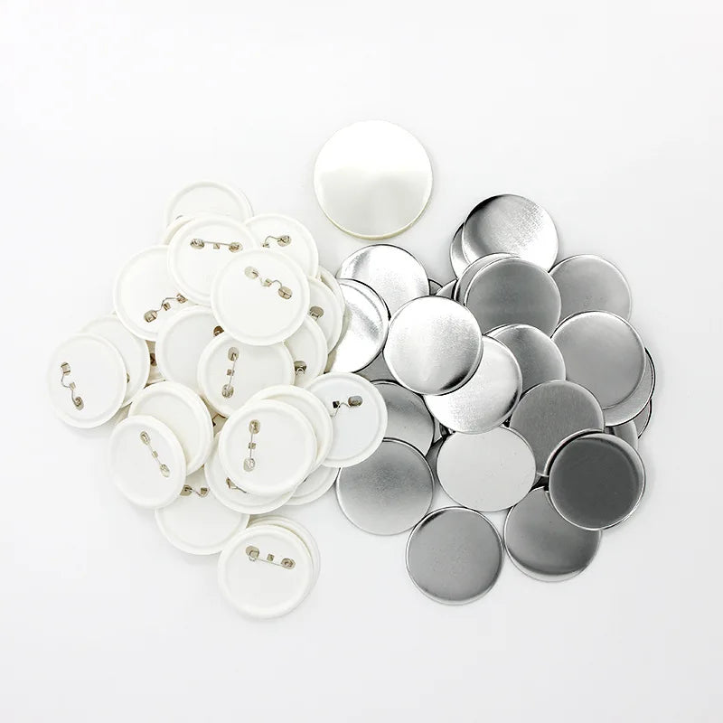 25/32/37/44/50/56/58/75mm Button Fashion Design Plastic Button Badge Custom DIY Round Metal Sublimation Pin Badges