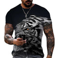 Fitspi Wholesale European American Summer Fashion Beast Tiger T-Shirt 3D Printed Short Sleeved Top Diy