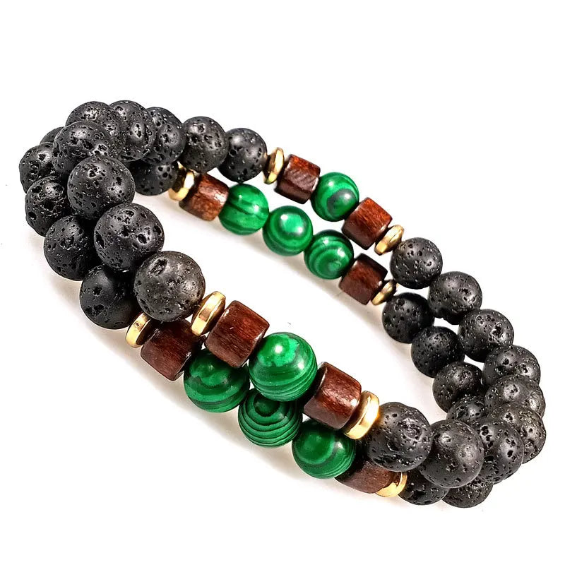 Lava Stone Natural Moonstone Bead Chakra Diffuser Tibetan Buddha Bracelet for Men Jewelry Gifts