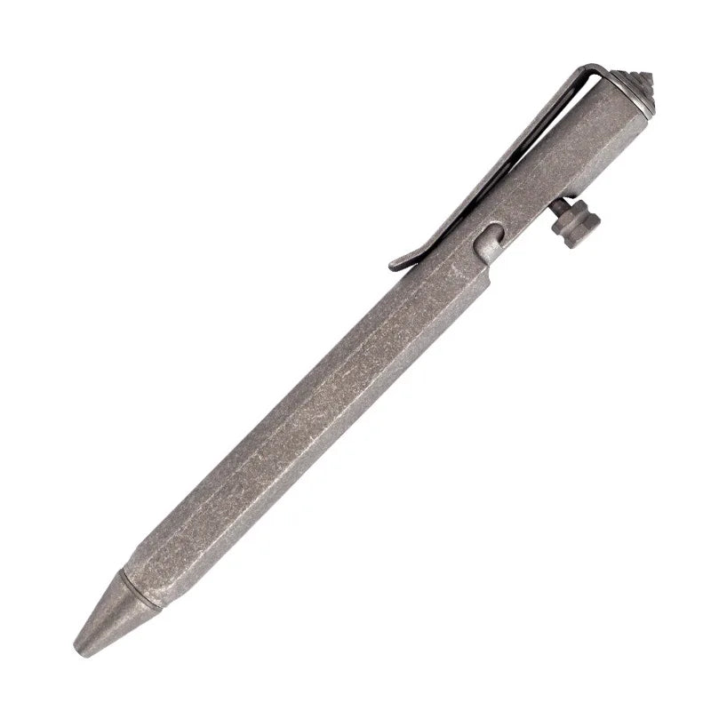 Outside Portable Carry Six-edges Bolt Revolver Action Pen Delicate Hexagonal Broken Window EDC Survival Tactical Titanium Pen
