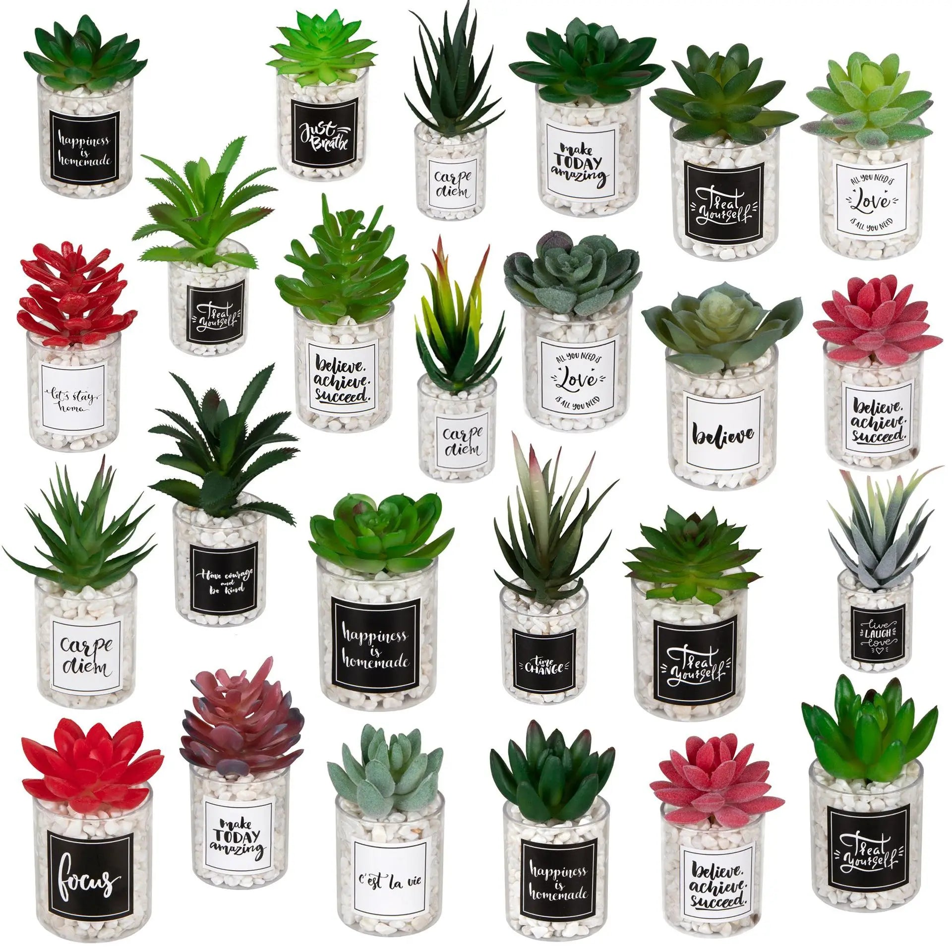 Wholesale Artificial Succulent Pants Bonsai Succulent With Square Ceramic Pot Indoor Plant Pots