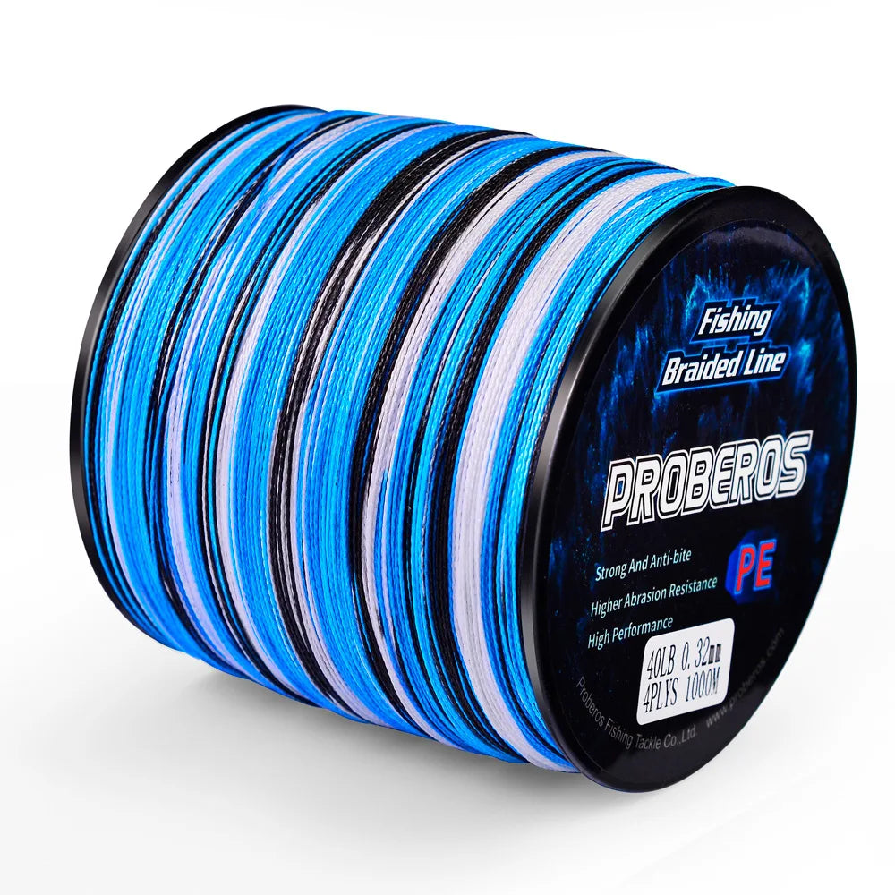 Braided Fishing Line 8 Strands Camouflage Green Blue Line 1000m Pe Strong 8 Weaves Braided Fishing Ropes