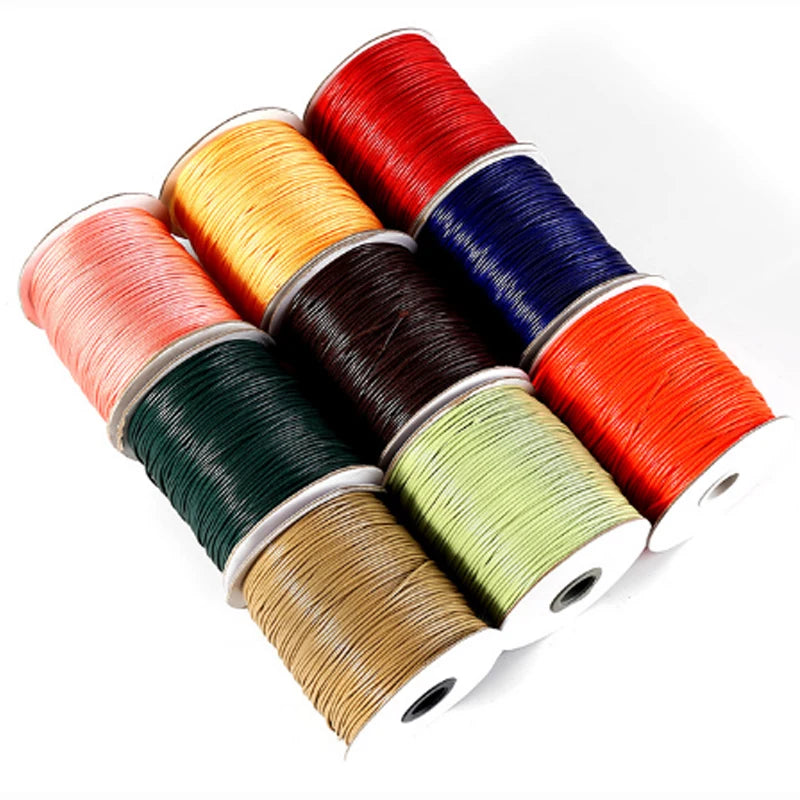 Multi-Purpose 2mm Waxed Black Cotton Cord Colorful Reasonably Priced for Bracelets Rope Bags Garments Home Textiles Coating
