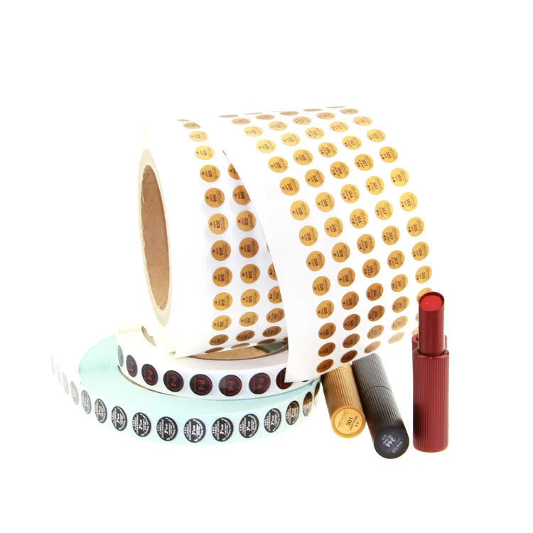 Custom Printing Lipstick Lip Gloss Labels Round Adhesive Stickers for Bottle Top and Bottom Packing Label