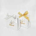 CSMD Chinese Manufacturer Wholesale Ready to Ship Paper Material Gold Printed Empty White Ramadan Mubarak EID Candy Box for Food