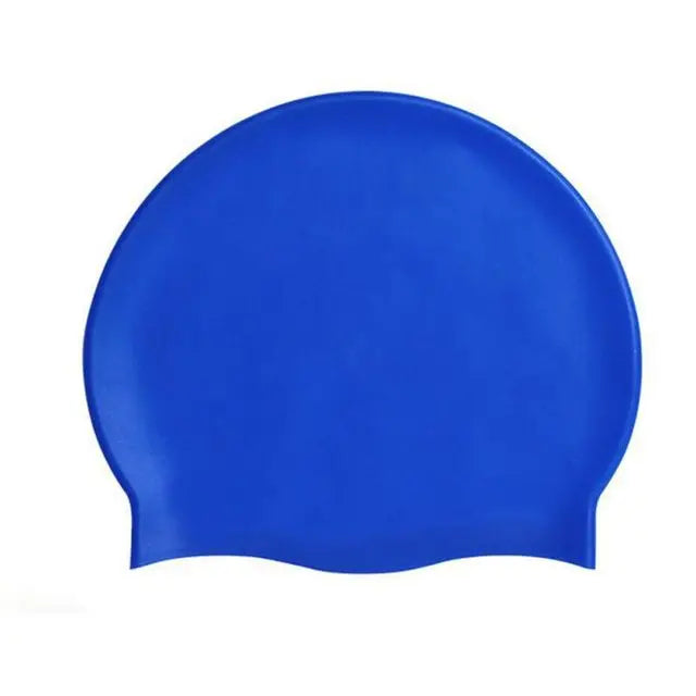 Unisex Adult Silicone Swim Cap with Printed Logo Durable Waterproof Bathing Hats for Short/Long Hair Keep Hair Dry Swimming