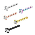 Stainless Steel Nose Piercing Ear Studs CZ Crystal Nose Bone Retainer Pin 3MM Nostril Body Piercing Jewelry 20g 50pcs Mix Colors