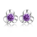Real 925 Sterling Silver Clover Stud Earrings for Women Girls Fashion jewelry