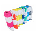 Custom Striped Microfiber Suede Beach Towel with Bag