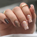 Pinkish Glitter French Sequins 24 Pcs Ready Stock Wholesale Press on Nails Artificial Fingernails Acrylic Candy False Nails 3121
