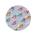 100Pcs Valentine's Day Themed Resin Rose Flower Envelope Cabochon Scrapbooking DIY Jewelry Hairpin Craft Decoration Accessories