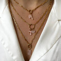 Adjustable Brass Necklace with Heart Round Pendant Ins Style Gold Plated Bracelet Independent Station Color Retention