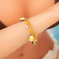 MC167 Wholesale 18K Gold Plated Stainless Steel Bracelet Durian Fruit Shape Pendant Charm Bracelet Women Fashion Chain Bracelets