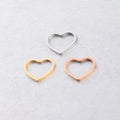 Cheap Wholesale Vintage 18K Gold Plated Stainless Steel Hollow Love Heart Charms Necklace Jewelry Making Bracelet Findings