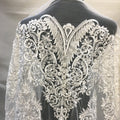 Beautiful Wedding Heavy Beaded Lace Fabric 3D Tulle Embroidery Handmade Floral Bridal Lace Fabric