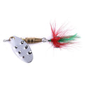 Wholesale SP056 6.4cm 6.8g Artificial Metal Spinner Bait Spoon Fishing Lure with Feather Hook