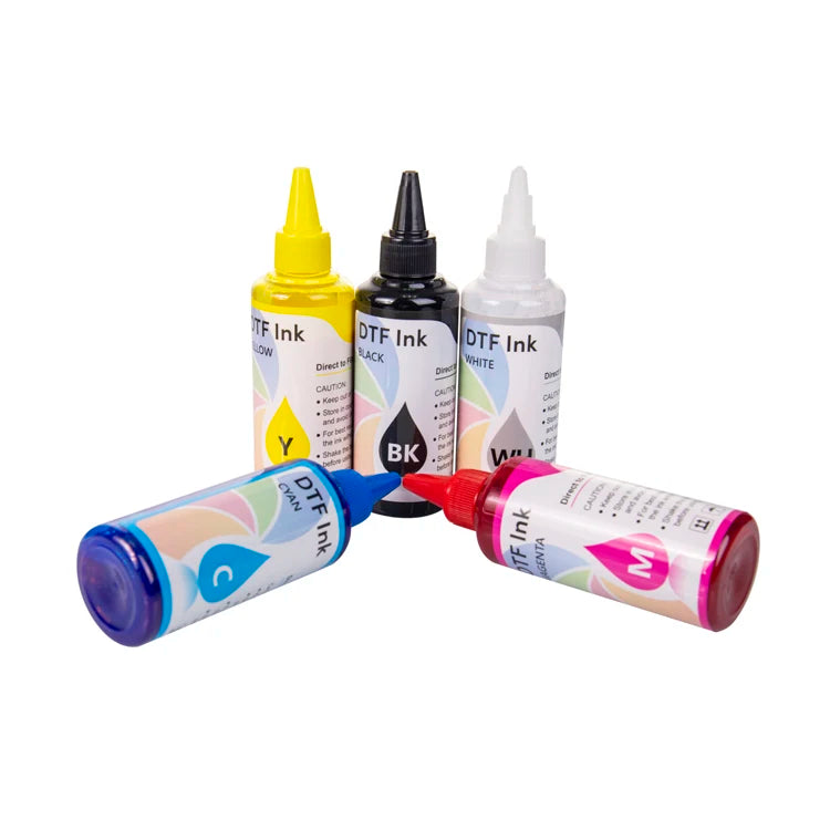 New Vivid Color CYMKW Water-Based for for for Digital Printing on T-shirts with Pet Film White Transfer Pigment