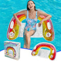 New rainbow Water Hammock Inflatable Floating Hammock Swimming Pool Float Hammock Pool Float Chair for Adult Floating Chair
