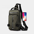 Multifunctional Outdoor Travel Water Resistant Crossbody Sling Backpack Men Fashion Chest Bag with USB Charging Hole