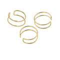 Punk Simple Finger Rings for Women Girls 14K Gold Filled Adjustable