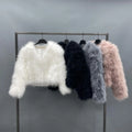 Factory Direct Sale Women Winter Fur Customize Real Turkey Feather Jacket