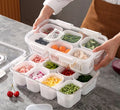 OWNSWING Spice Food Storage Box Division Format Transparent Multi-grain Seasoning Preservation Plastic Airtight Food Container